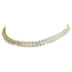 Collier bagutte 308 diamants ronds en or 18 carats