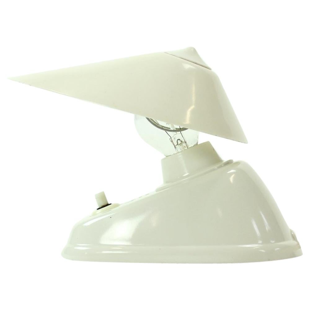 White Bakelite Office Lamp by Bauhaus Team, Czechoslovakia, circa 1930