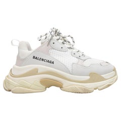 White Balenciaga Triple S Chunky Platform Sneakers Size 38