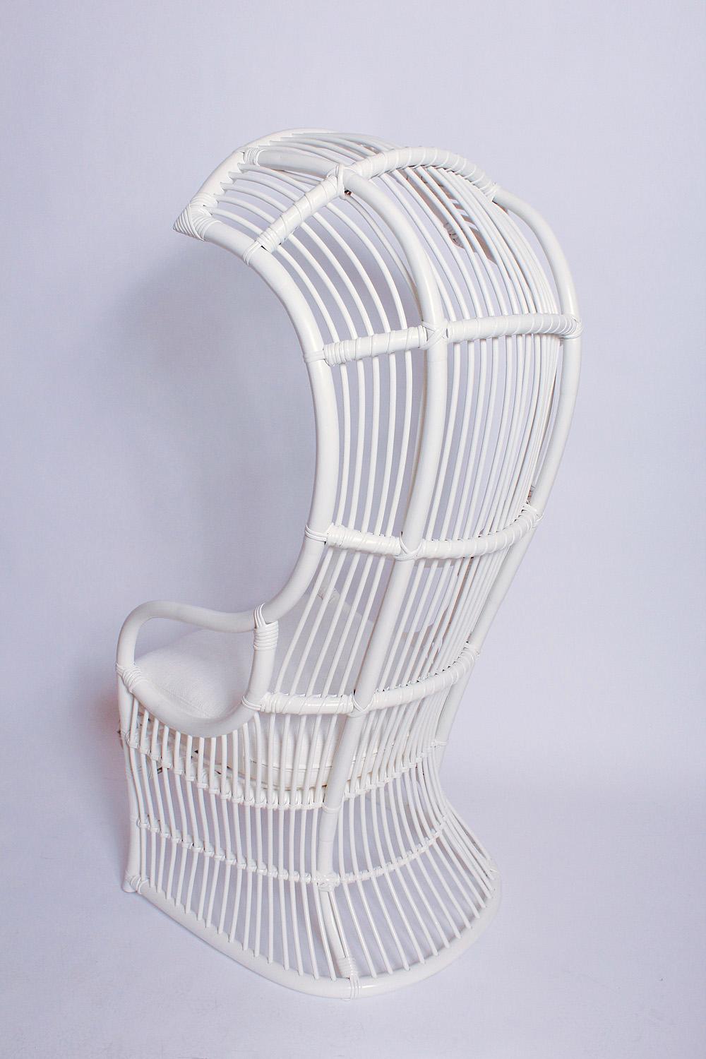 white bamboo chair