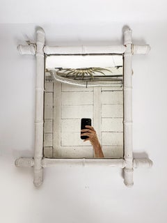 White Bamboo Mirror, France, 1930s