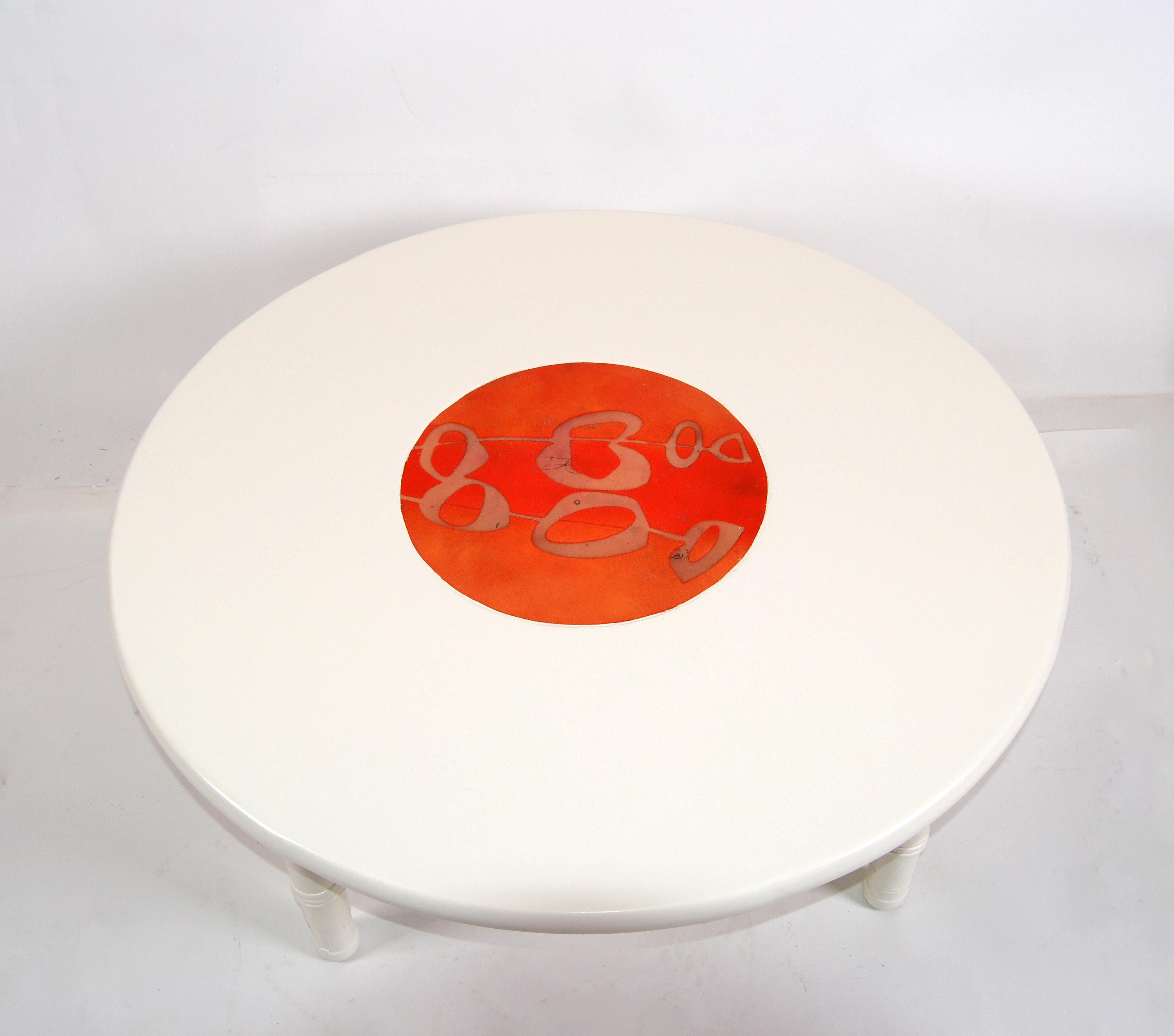 white rattan round coffee table
