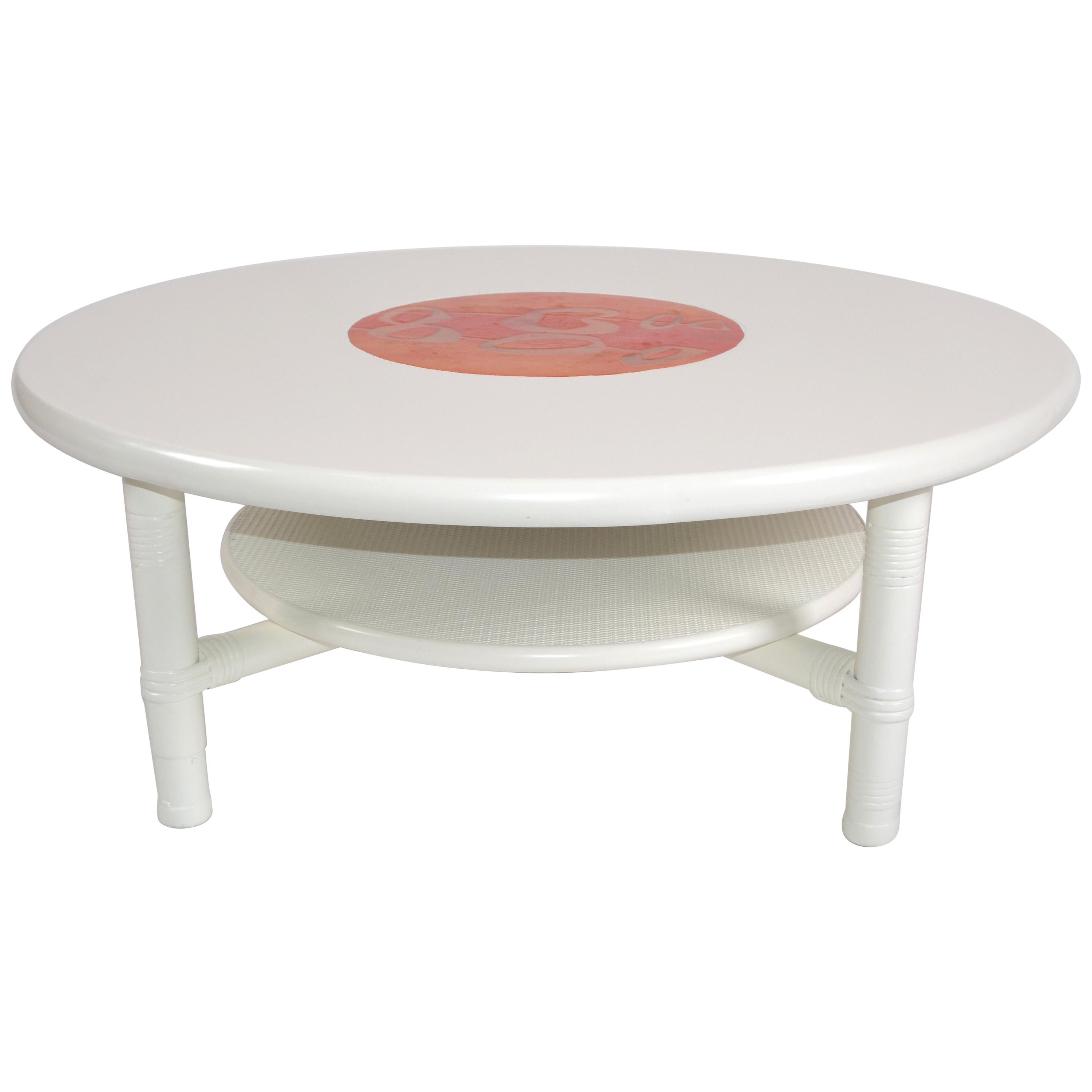 table basse ronde 2 niveaux