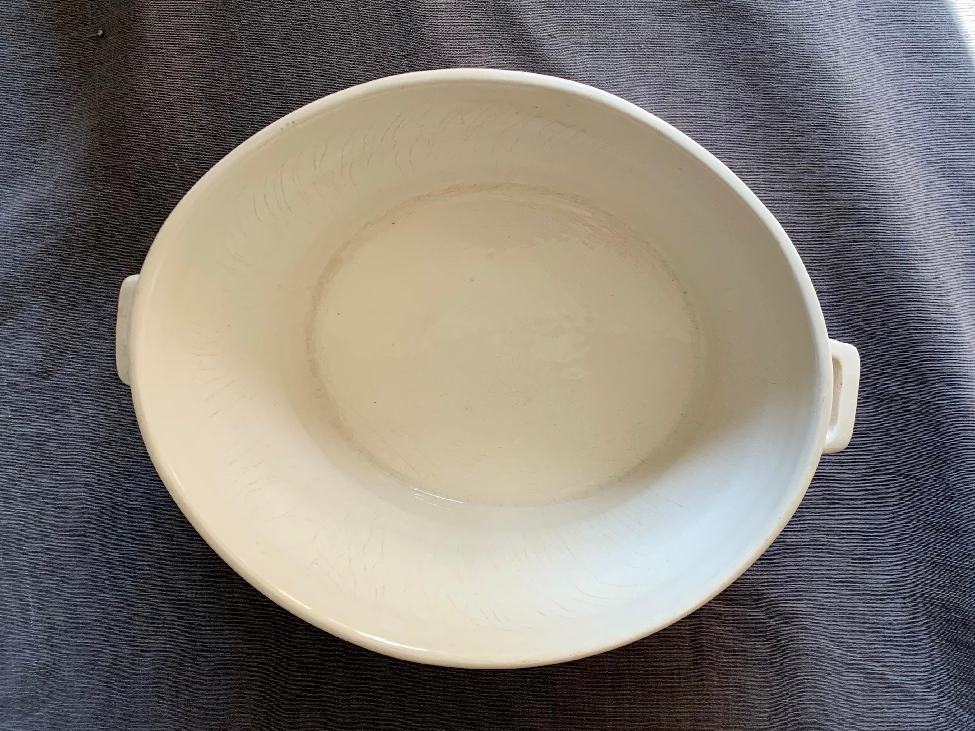 White Banded Ceramic Cachepot 1