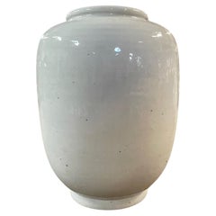White Barrel Shaped Vase, China, Contemporary
