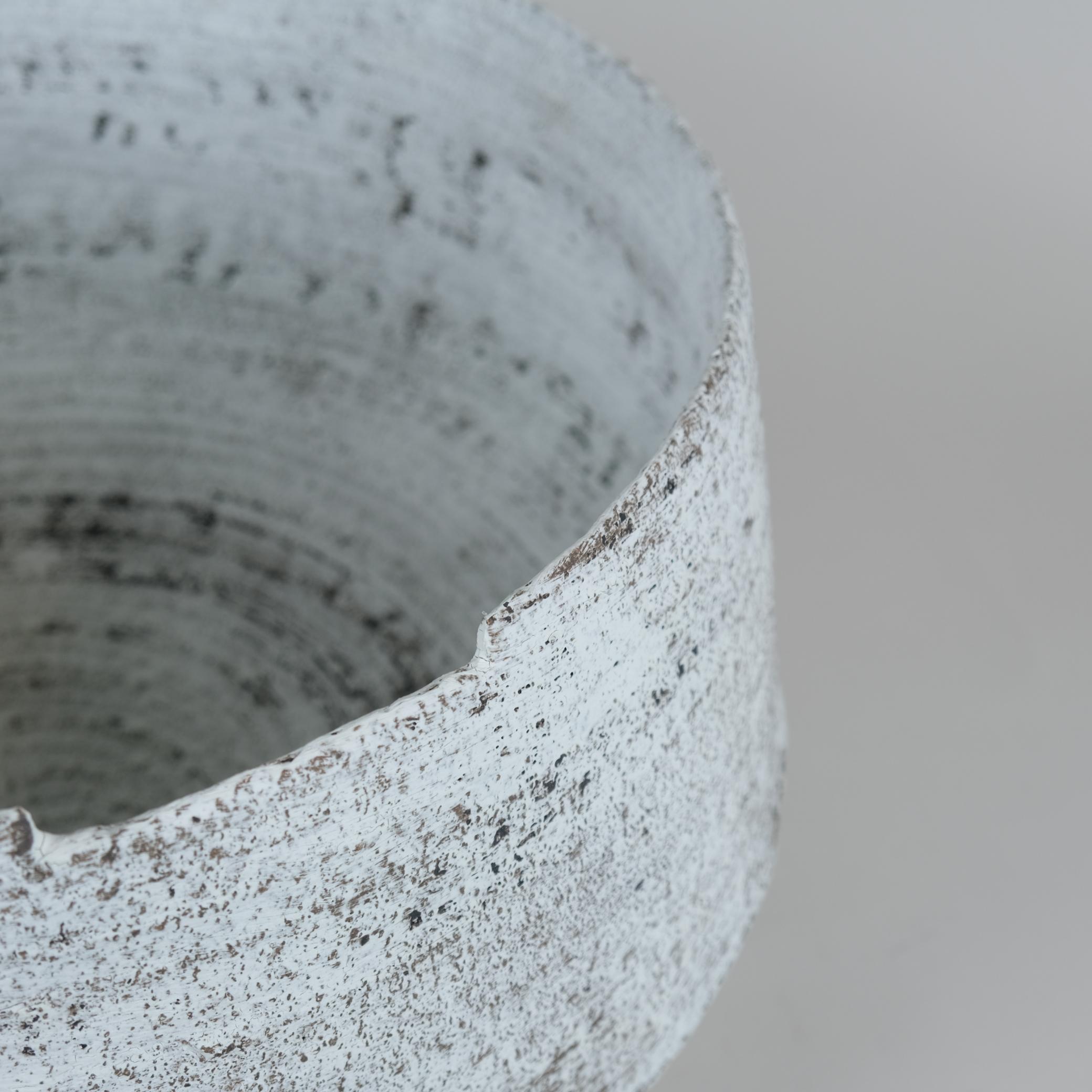 Finnish White Basket, The Winter Series, Ceramic Art Piece by Kati Tuominen-Niittylä For Sale
