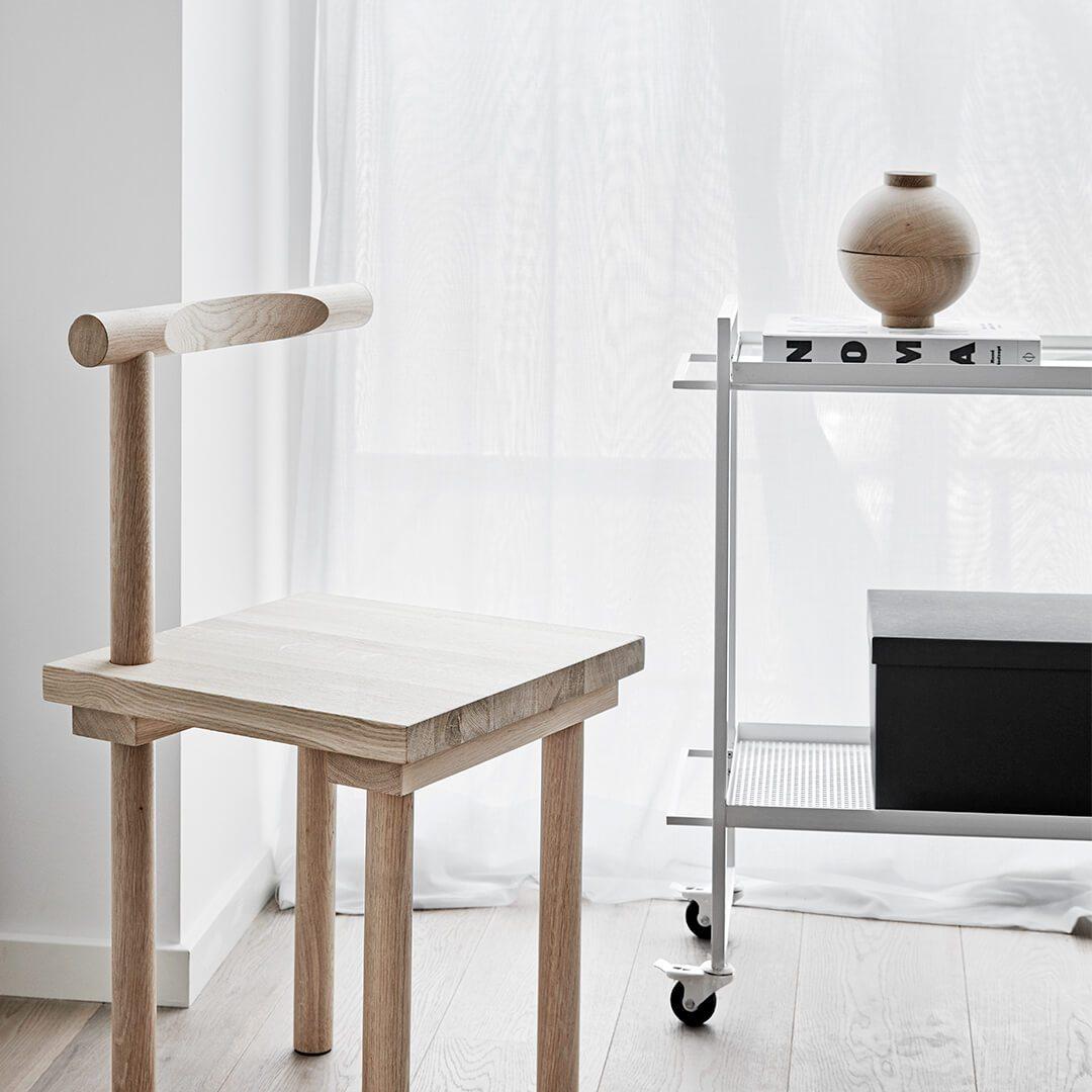 Steel White Bauhaus Trolley by Kristina Dam Studio