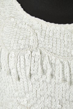 White beaded cocktail dress Nancy Johnson Knits for Bloomingdale's Now Dresses