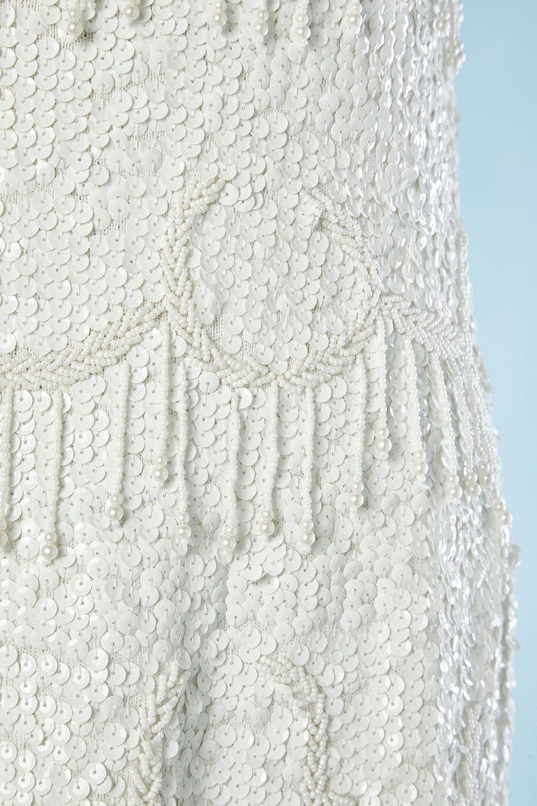 White beaded cocktail dress Nancy Johnson Knits for Bloomingdale's Now  Dresses For Sale at 1stDibs