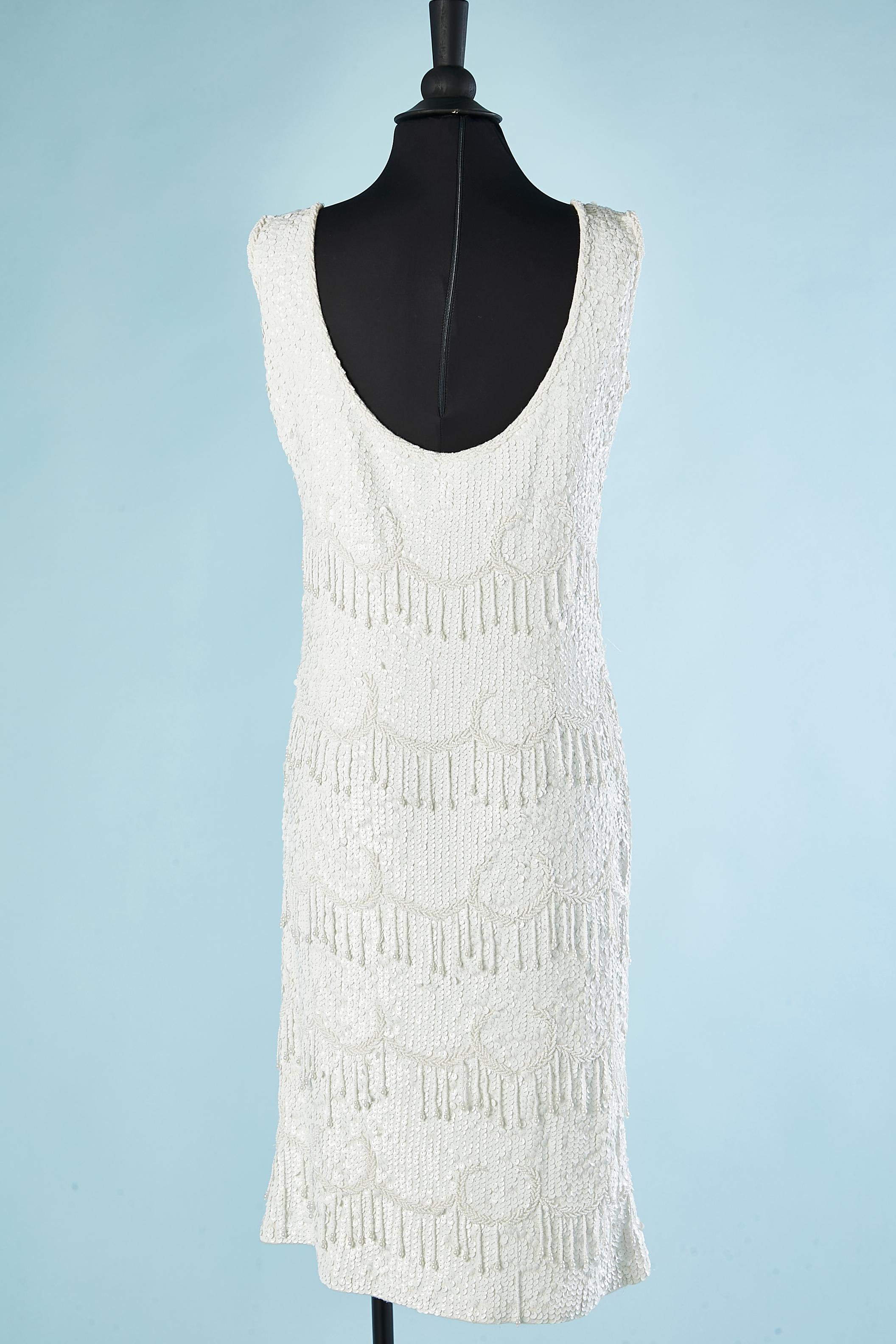 De las mujeres Vestido de cóctel blanco con cuentas Nancy Johnson Knits para Bloomingdale's Ahora Vestidos en venta