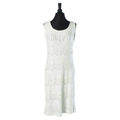 Vintage White beaded cocktail dress Nancy Johnson Knits for Bloomingdale's Now Dresses 