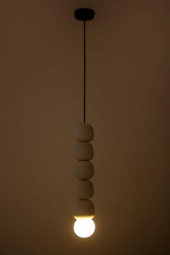 White Beads Ceramic Pendant Lamp by Hatsu