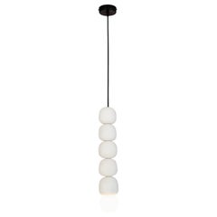 White Beads Ceramic Pendant Lamp by Hatsu