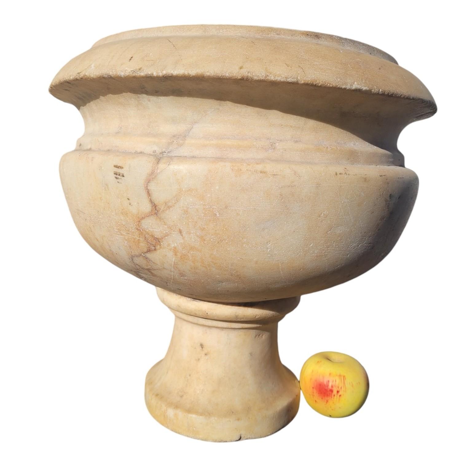 Sockel Basin aus weißem/beigefarbenem Marmor, 19. Jahrhundert im Angebot 14