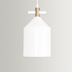 White Bell Pendant Lamp in Brass by Hatsu