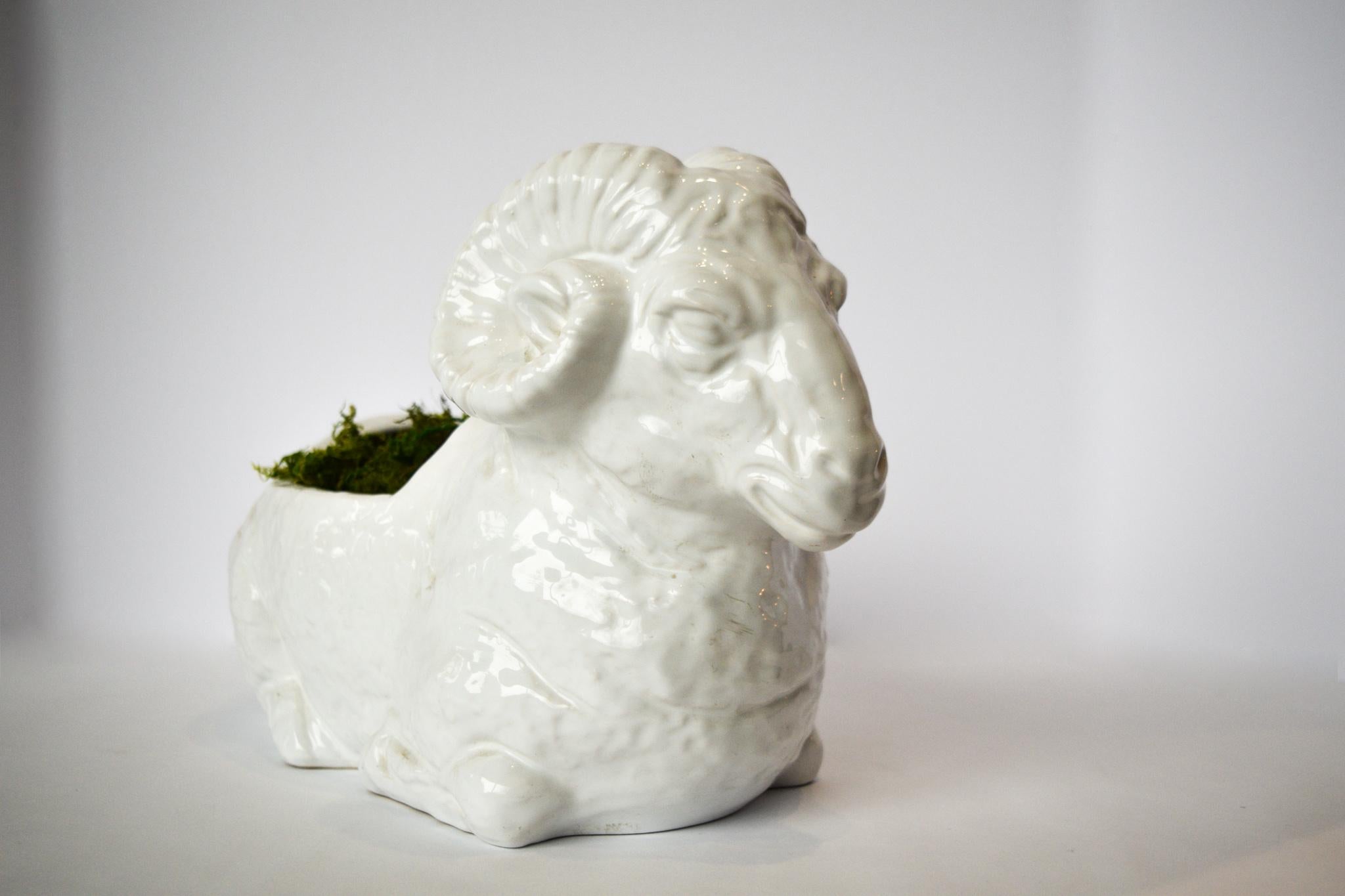 Italian White Bellini Ceramic Ram