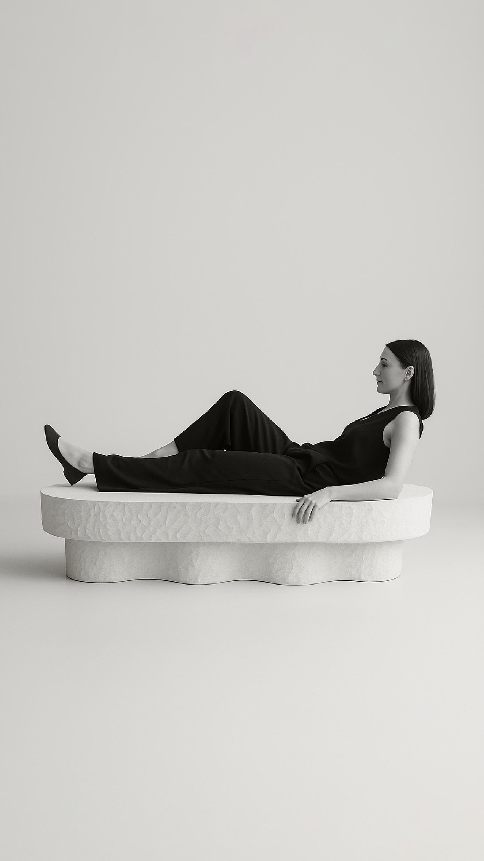 White Bench Seating Medusa Oblong Sculptural Cast Stone by Alentes Atelier In New Condition For Sale In PALEA FOKEA, ATTIKI