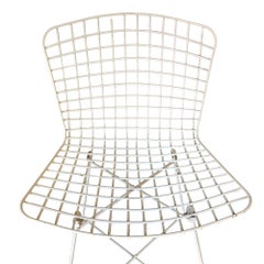 Chaise d'appoint Bertoia en fil d'acier blanc avec base en forme de "X" par Knoll, lot de 6