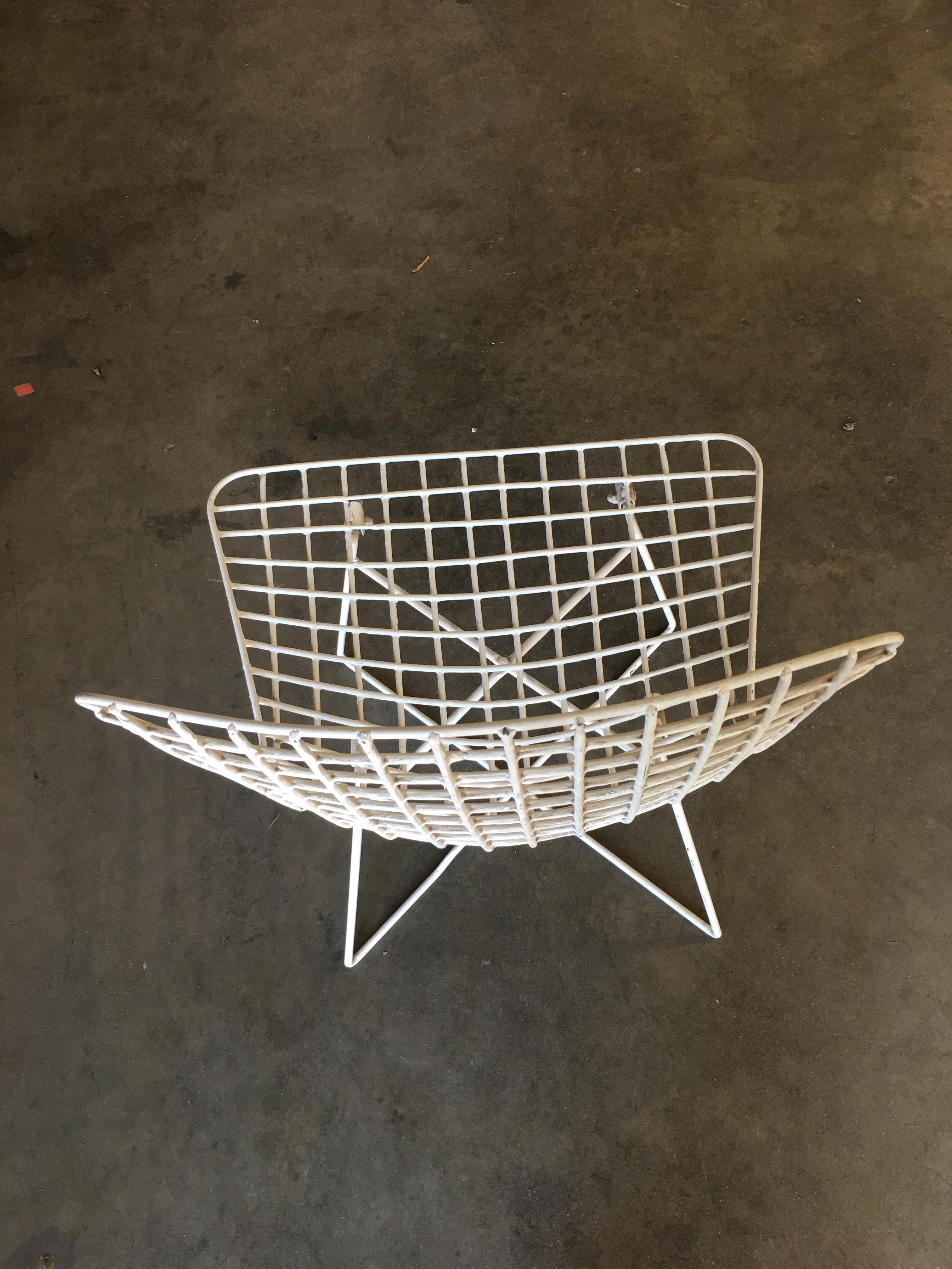American White Bertoia Steel Wire Side Chair With 