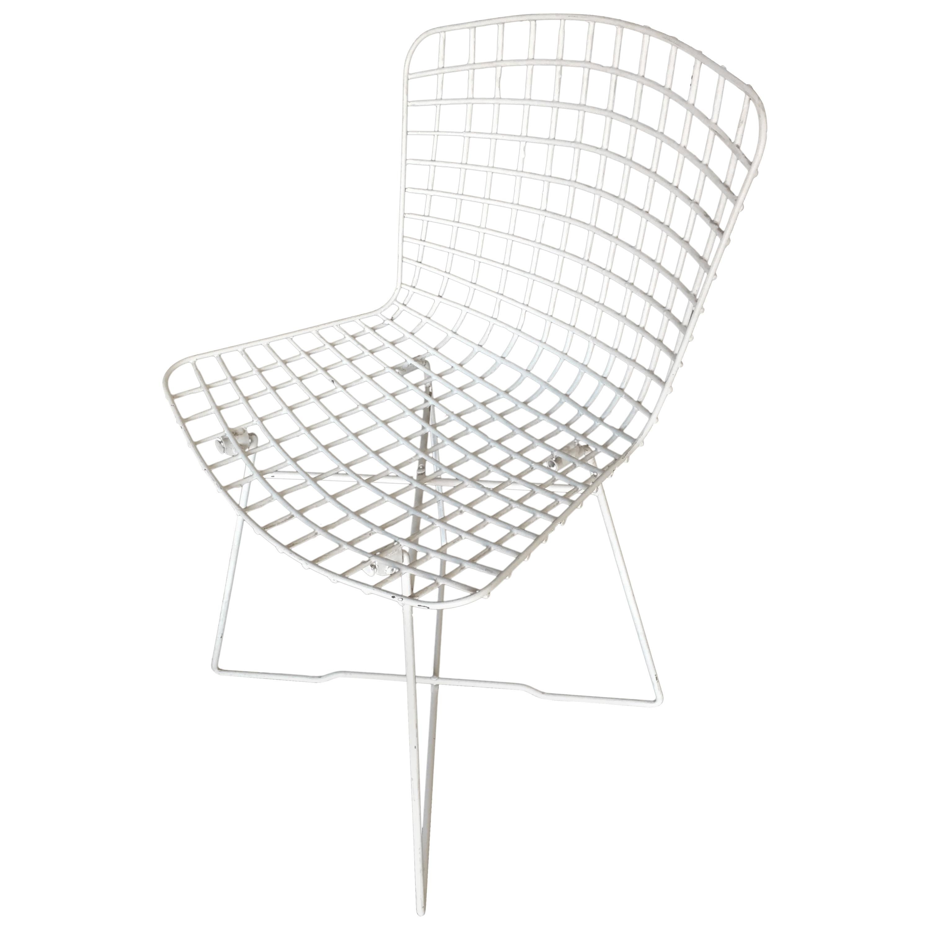 White Bertoia Steel Wire Side Chair With "X" Base by Knoll, Set of 6