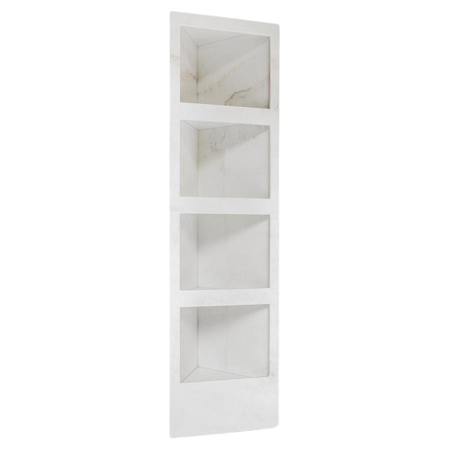 White Bianco Lasa Marble Outdoor Shelf Storage Stone by Sam Chermayeff For Sale