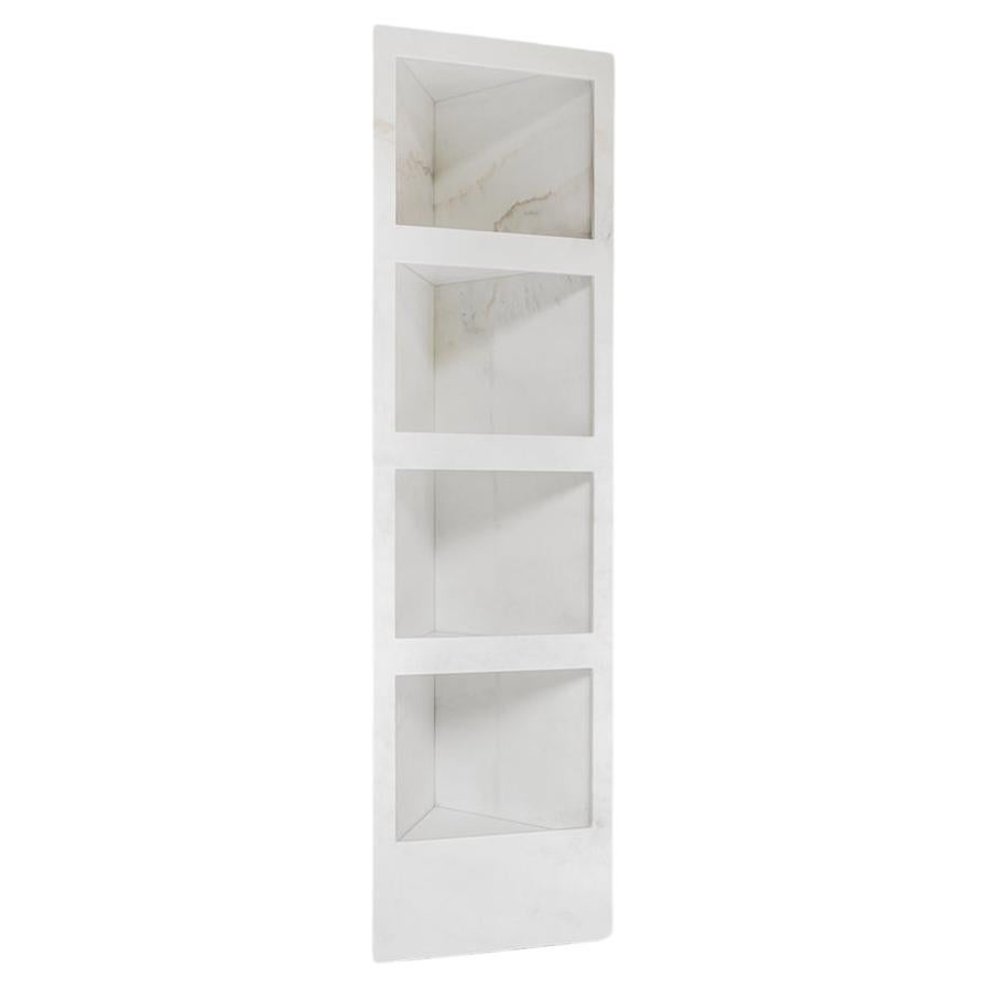 White Bianco Lasa Marble Outdoor Shelf Storage Stone by Sam Chermayeff