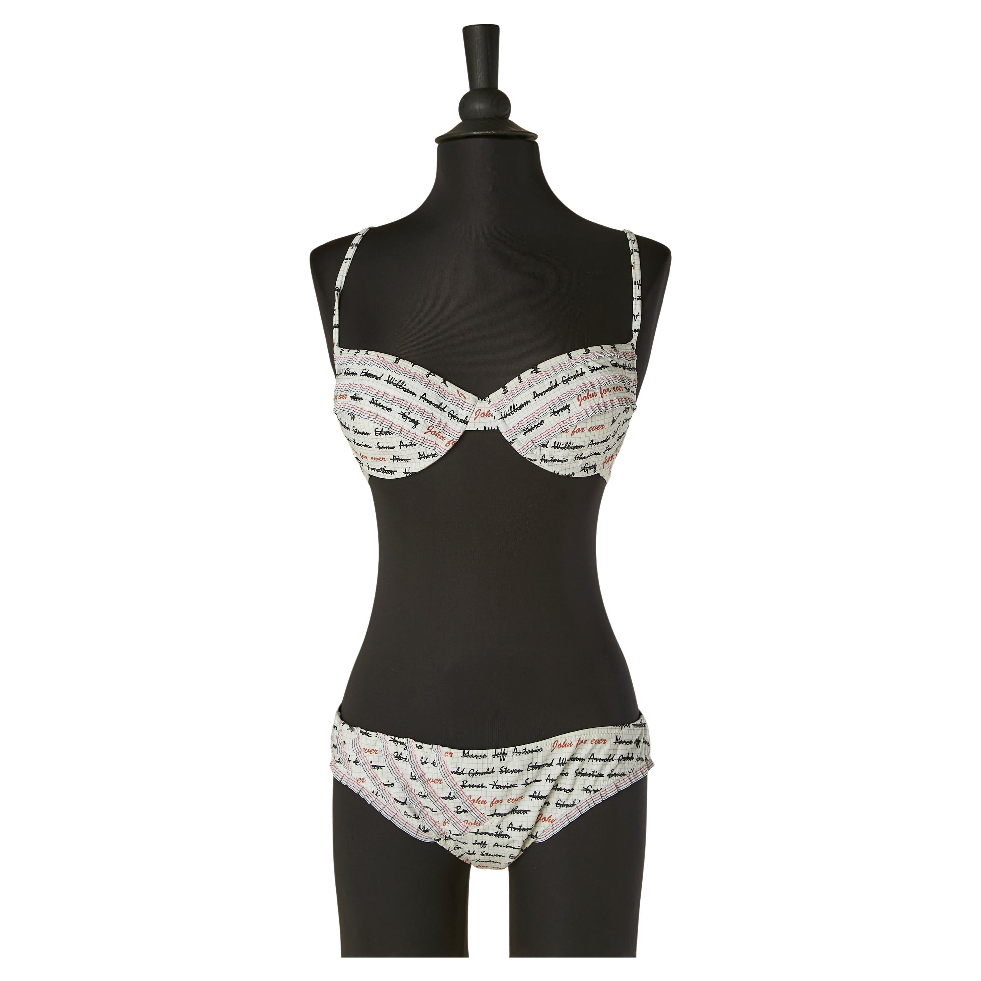 Weißer Bikini "John for ever" JOHN GALLIANO Neu