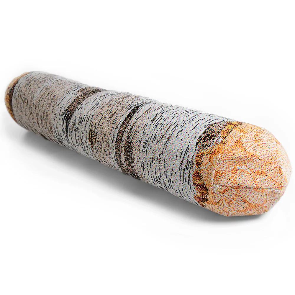 Long White Birch Tree Log Bolster Knitted Pillow
Tree Log-Shape Bolster Pillow, meticulously crafted to resemble a white birch tree log. The intricate graphics on this pillow are not merely printed but knitted, showcasing a palette of five different