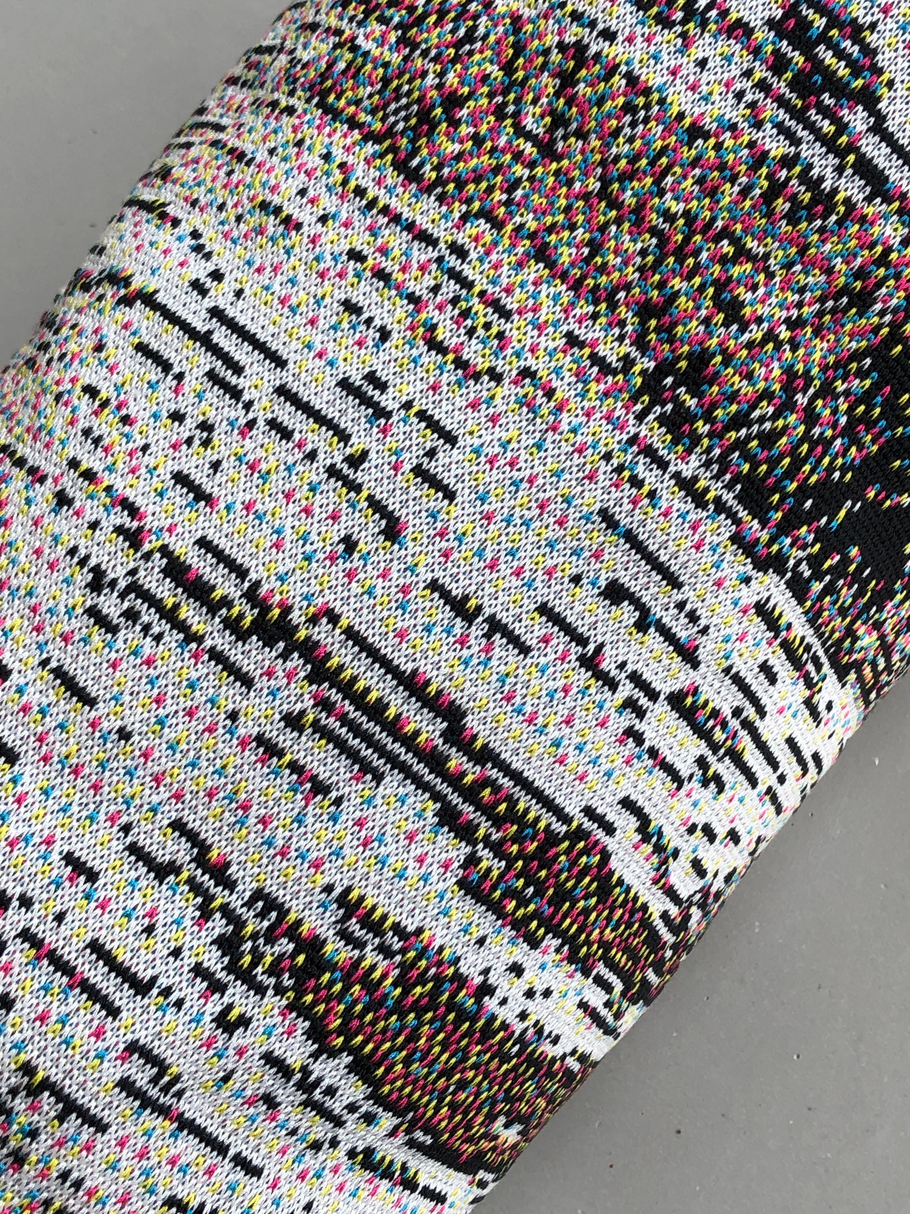 Needlework White birch tree log bolster knitted pixeled pillow long - Textile - Pillows For Sale