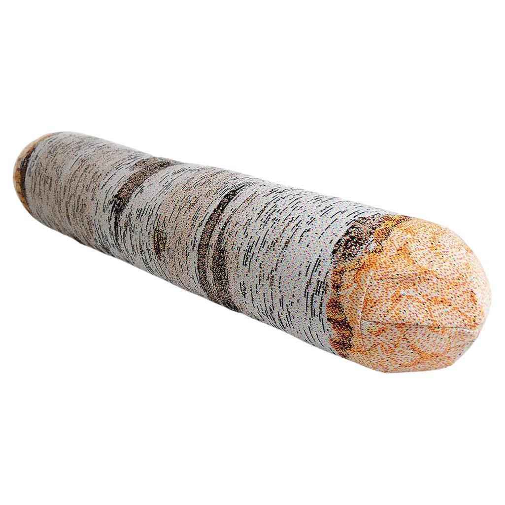 White birch tree log bolster knitted pixeled pillow long - Textile - Pillows For Sale