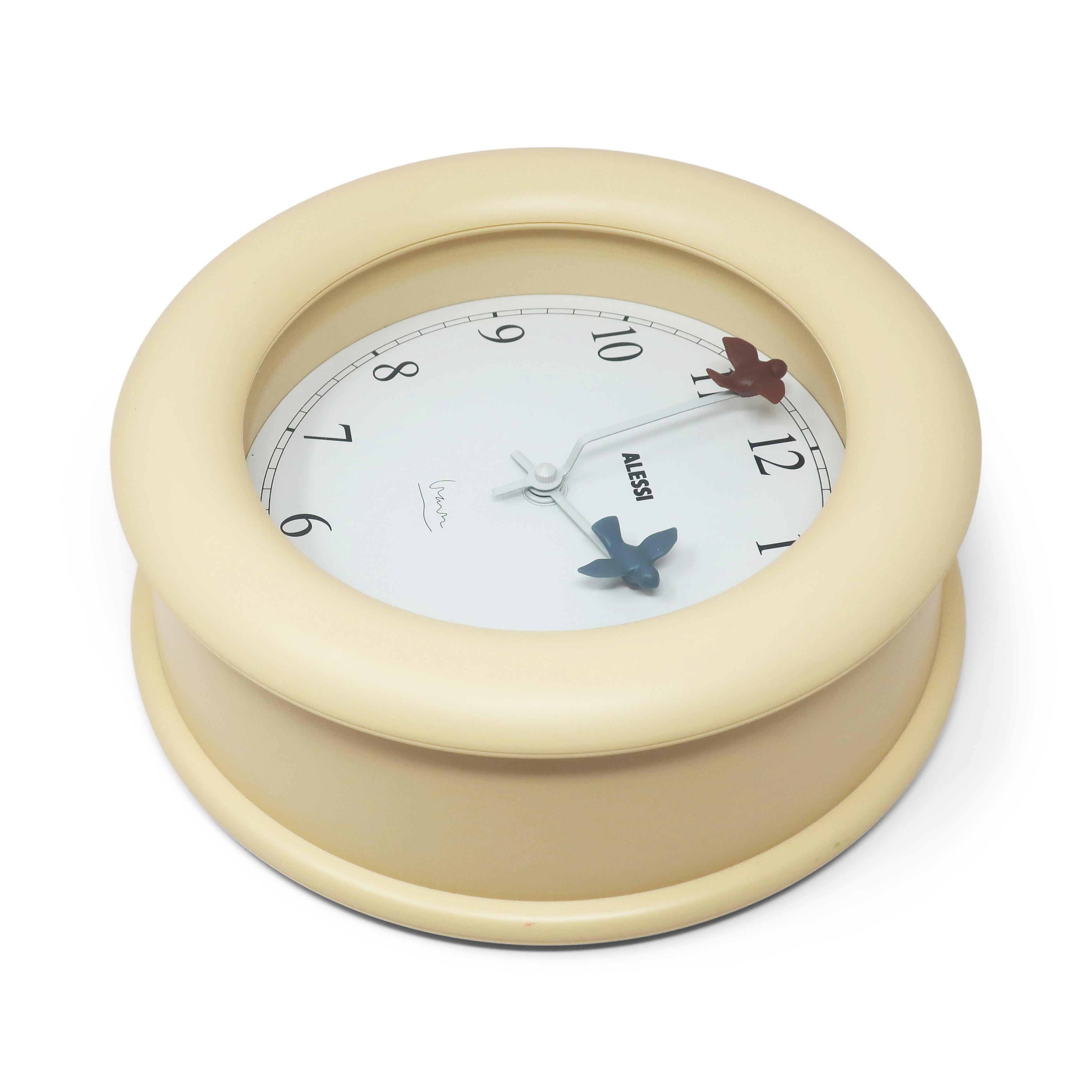 White Bird Wall Clock by Michael Graves for Alessi In Good Condition In Brooklyn, NY