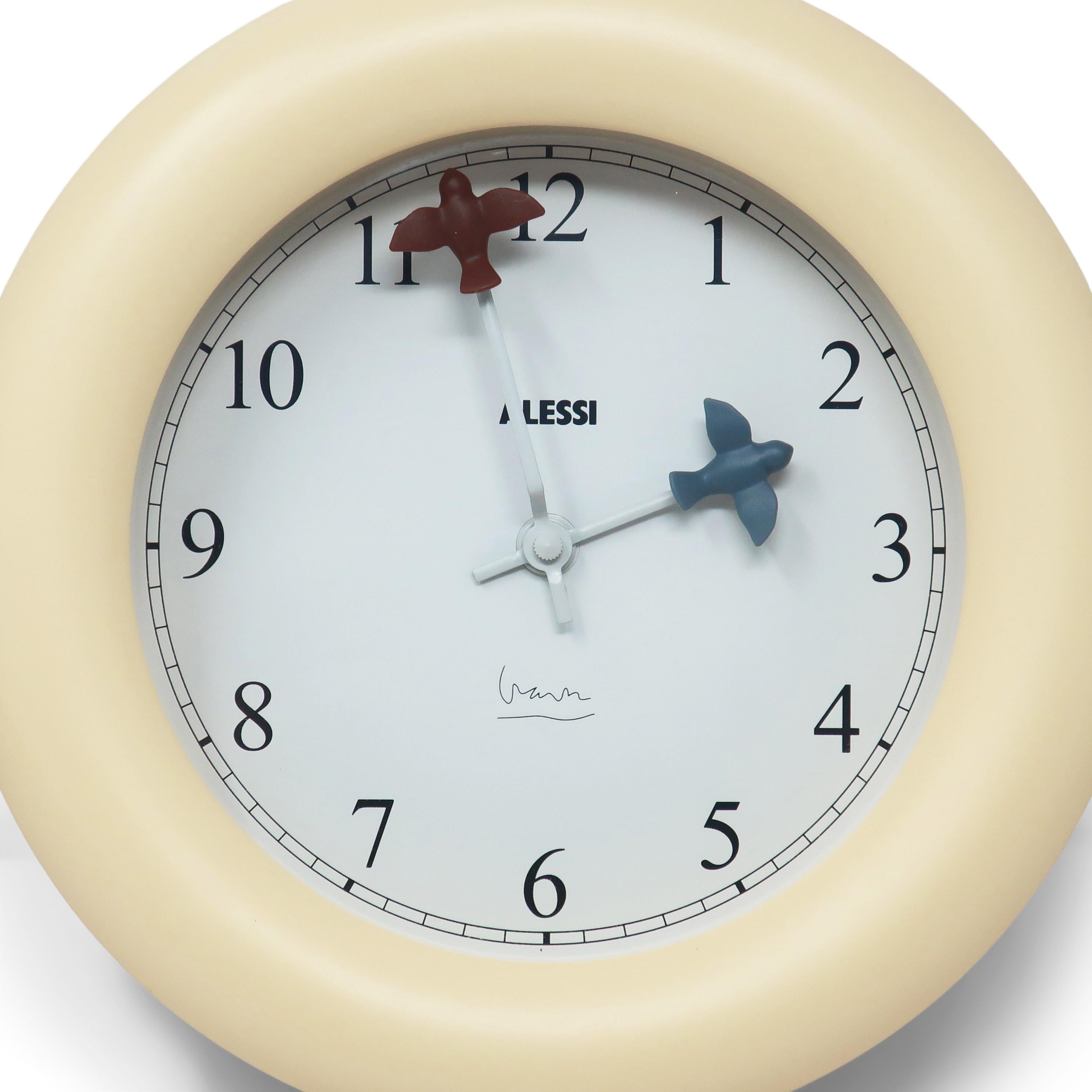 20th Century White Bird Wall Clock by Michael Graves for Alessi