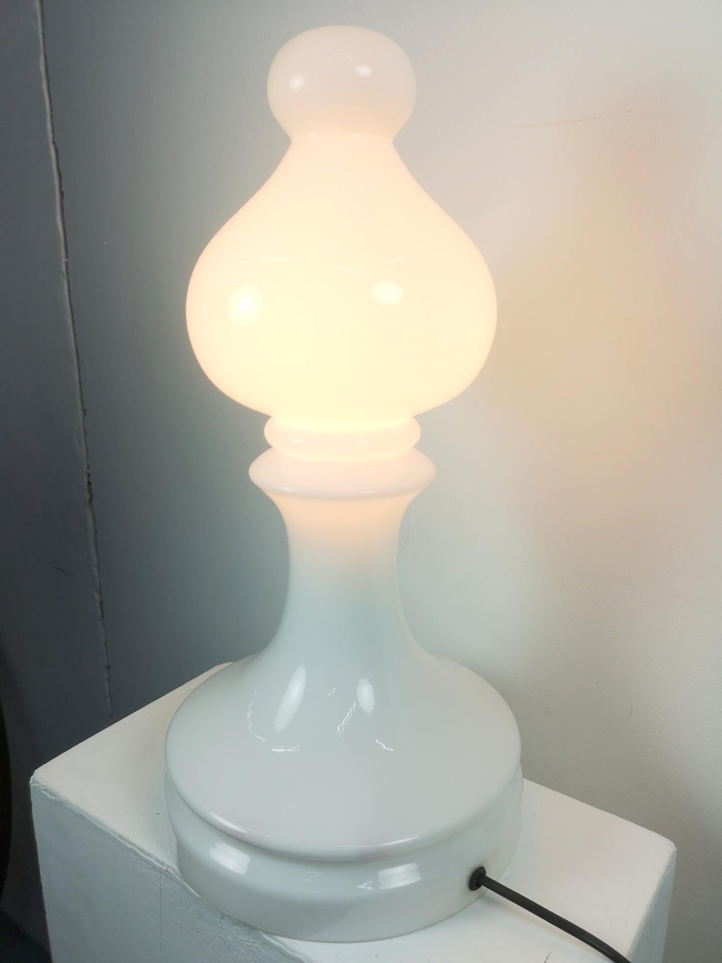 White Bishop Chess Figure Table Lamp by Ivan Jasek, 1960's In Good Condition In Budapest, HU