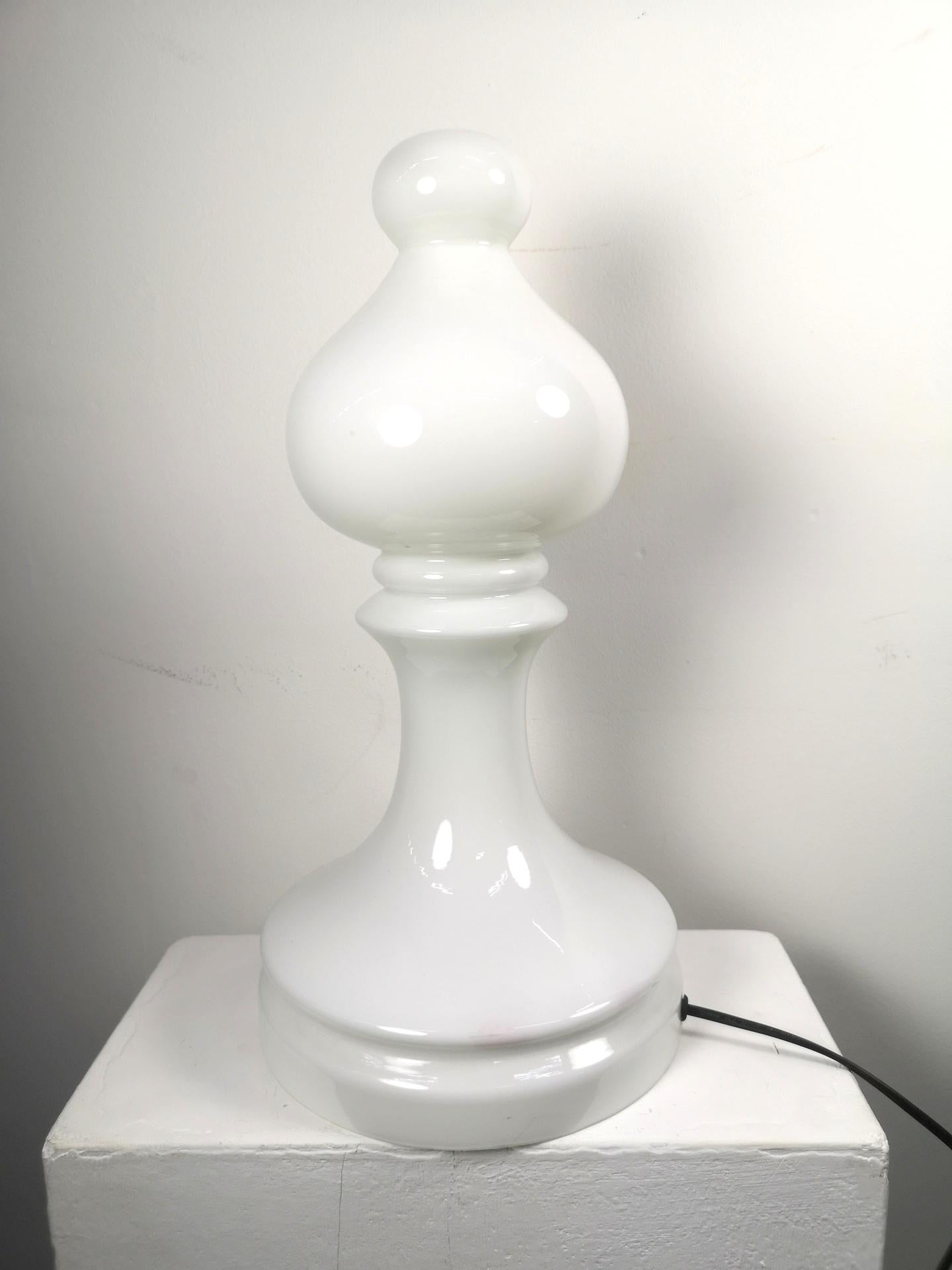 Mid-20th Century White Bishop Chess Figure Table Lamp by Ivan Jasek, 1960's