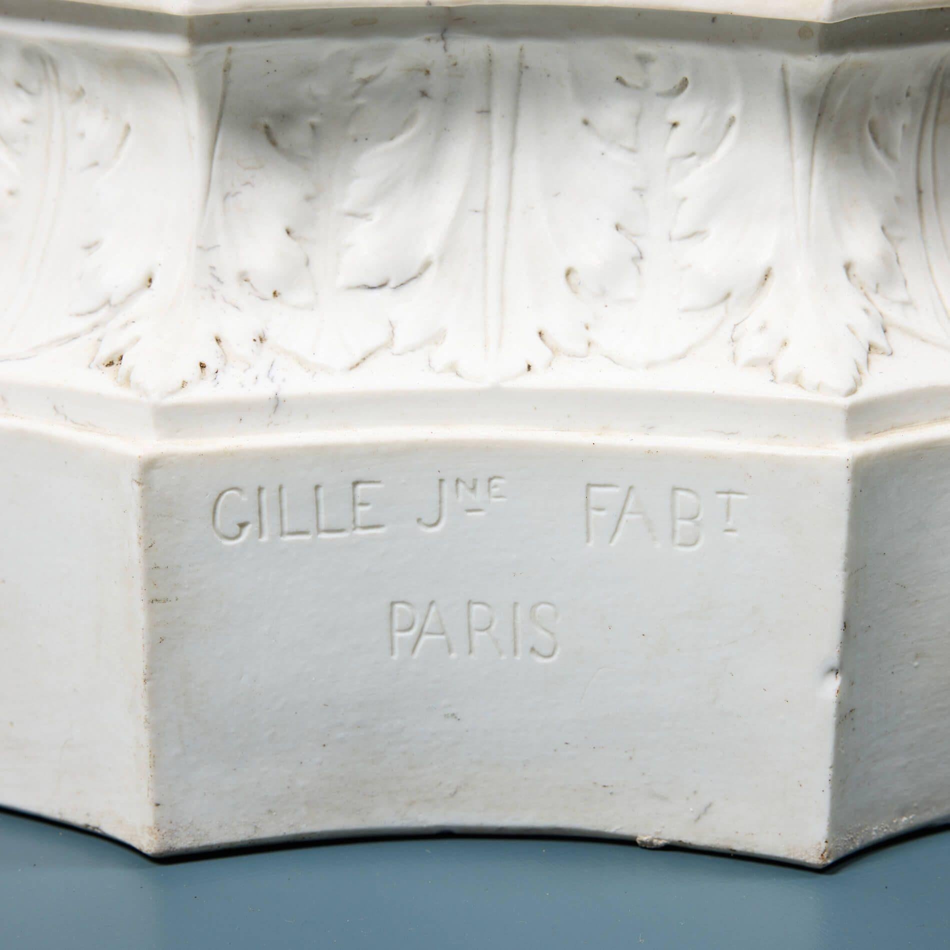 19th Century White Bisque Porcelain Antique Cherub Statue For Sale