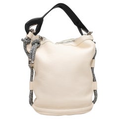 Tote shopper in pelle bianca e nera di Studio A