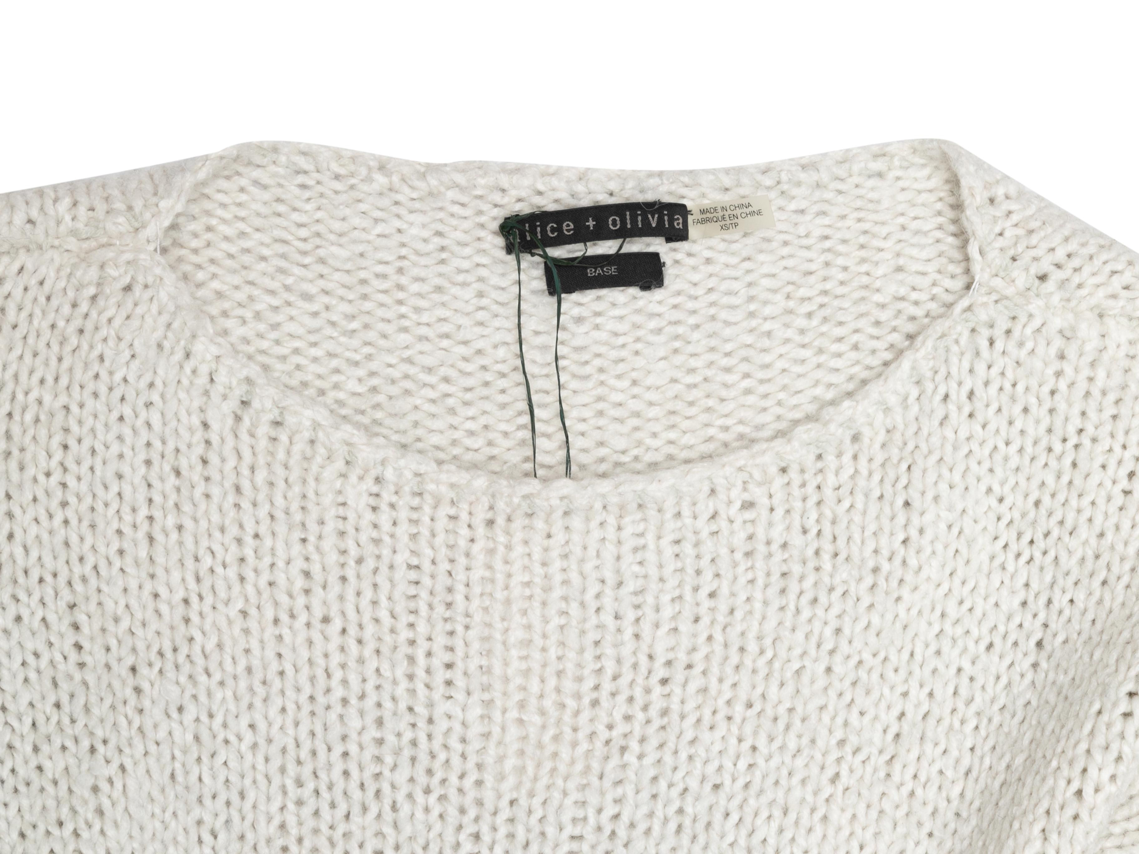 White & Black Alice + Olivia Alpaca & Silk Sweater Size XS For Sale 1