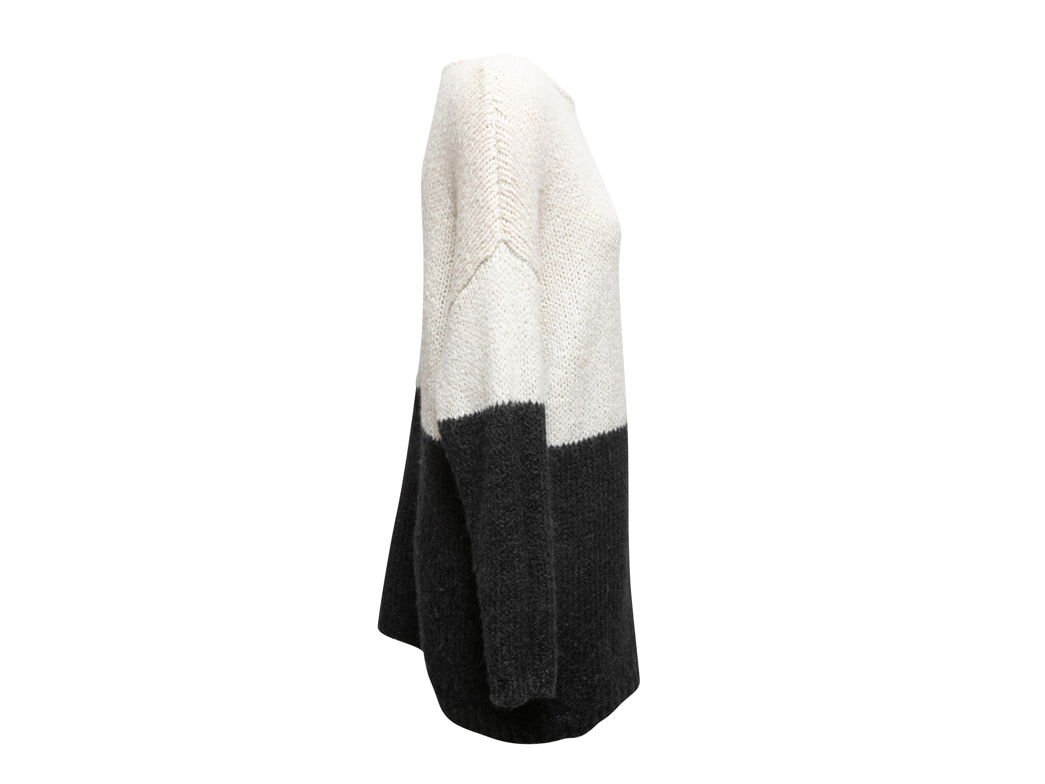 White & Black Alice + Olivia Alpaca & Silk Sweater Size XS For Sale 2