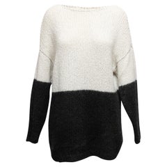 White & Black Alice + Olivia Alpaca & Silk Sweater Size XS