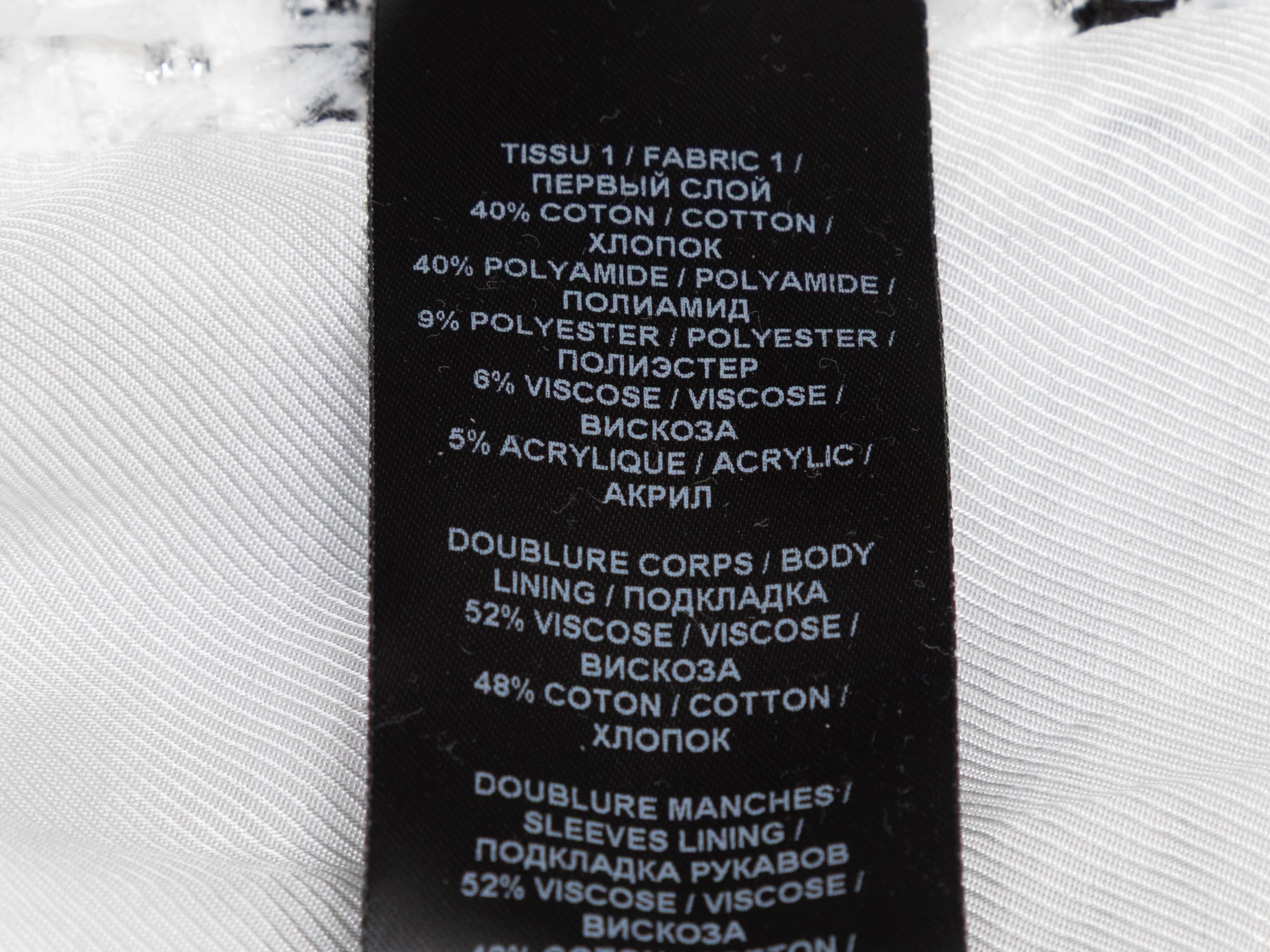 Weiß-schwarzer Balmain gestreifter strukturierter Zweireiher Größe FR 34 im Angebot 1