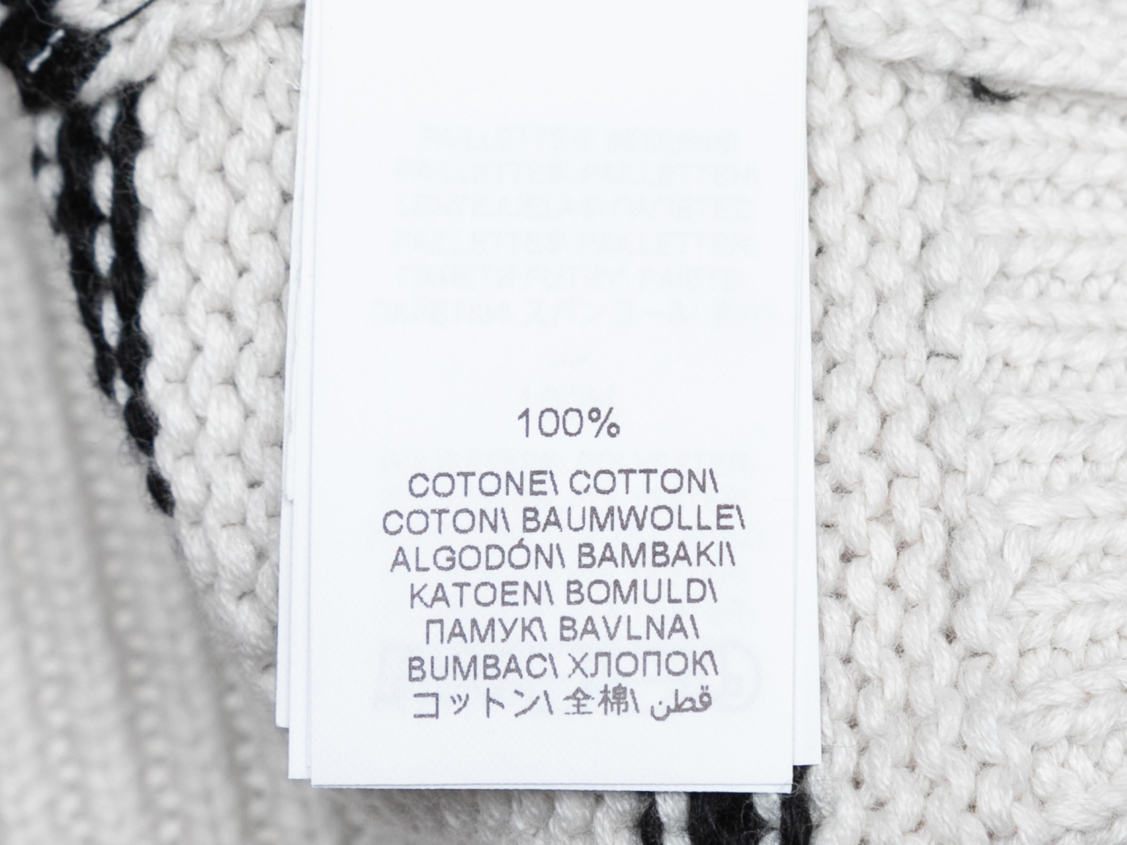 Women's White & Black Brunello Cucinelli Striped Sequin-Accented Sweater