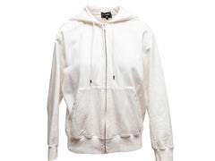 White & Black Chanel Back Graphic Zip Hoodie Size US L
