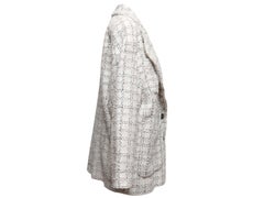 White & Black Chanel Checked Tweed Blazer
