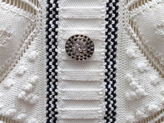 White & Black Chanel V-Neck Cardigan Size FR 34