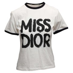 White & Black Christian Dior Miss Dior Ringer Tee
