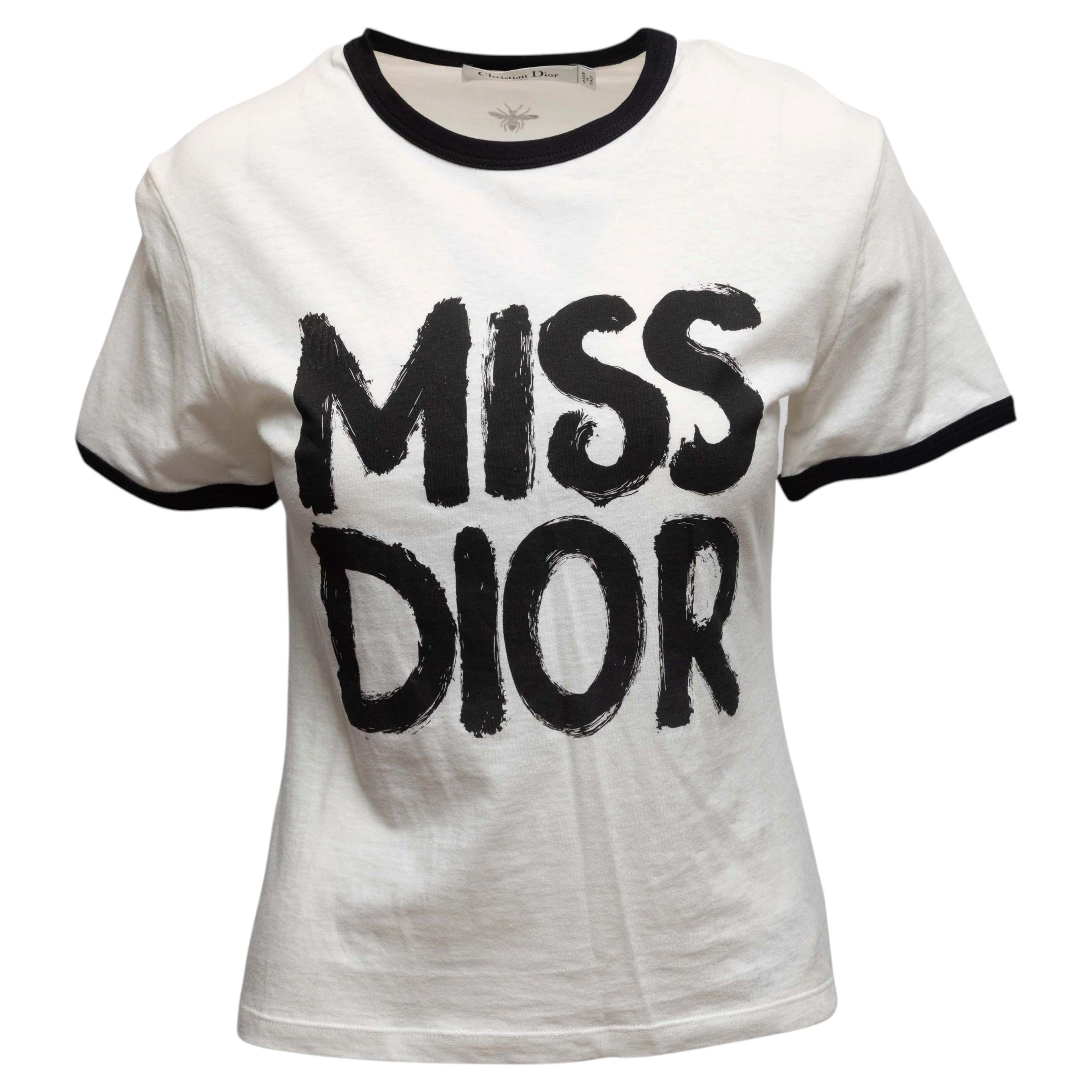 White & Black Christian Dior Miss Dior Ringer Tee Size US XS