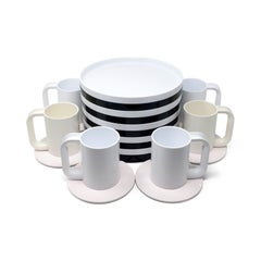 White & Black Dinnerware by Vignelli for Heller, Set of 22