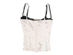 White & Black Dolce & Gabbana Silk Corset Top Size IT 38