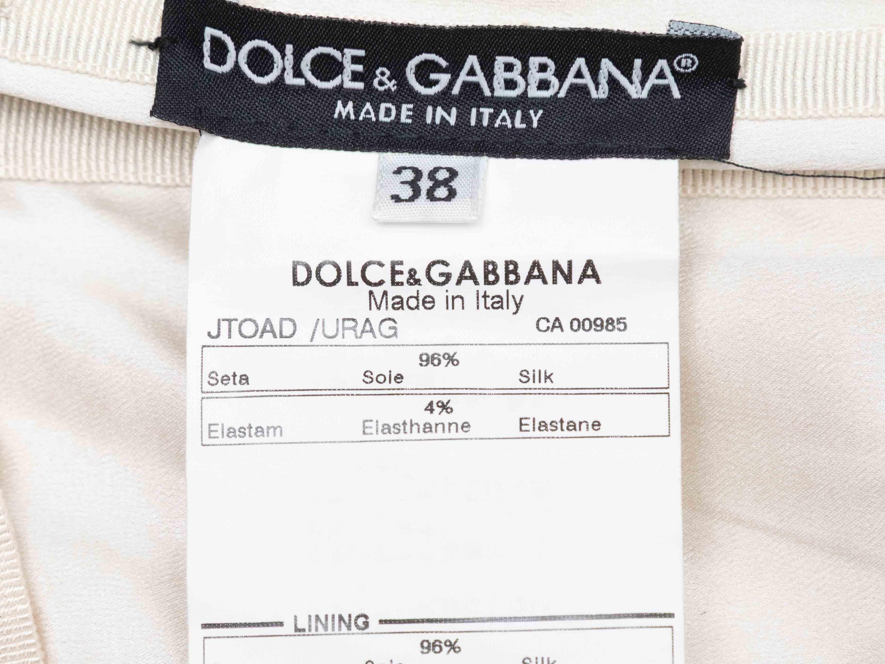 Beige Top corset en soie blanc et noir Dolce & Gabbana Taille IT 38 en vente