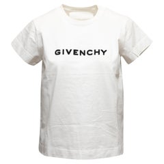 Weißes & schwarzes Givenchy T-Shirt mit doppelseitigem Logo Größe EU 38